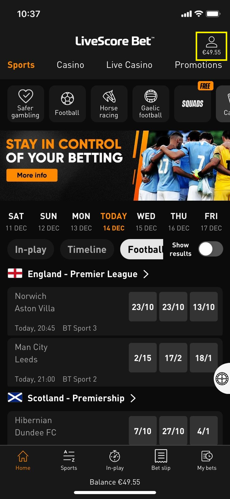 Uploading documents for verification LiveScore Bet
